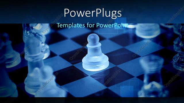  Presentation with fight - Close-up of transparent chess piece on chess board