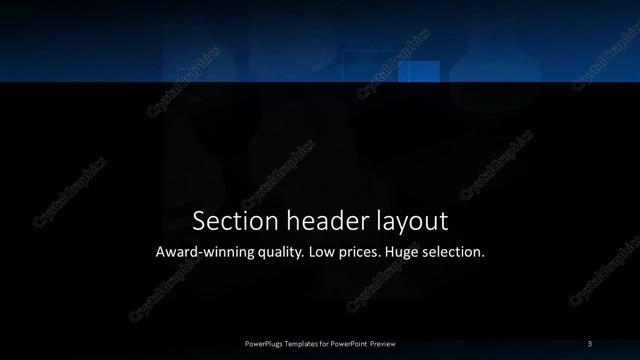 Section Header presentation slide layout