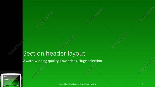 Section Header presentation slide layout