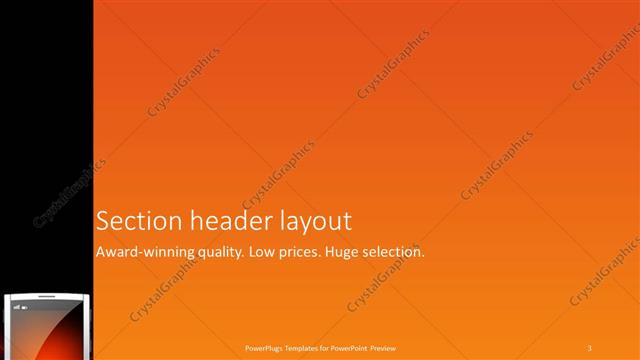 Section Header presentation slide layout
