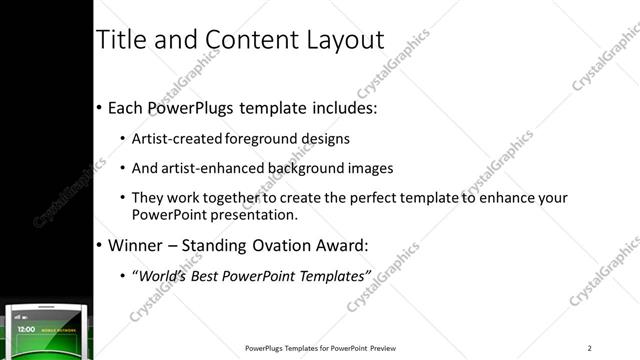 Title and Content presentation slide layout