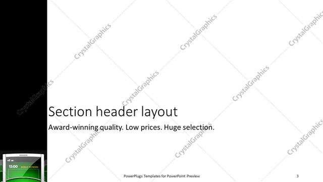 Section Header presentation slide layout