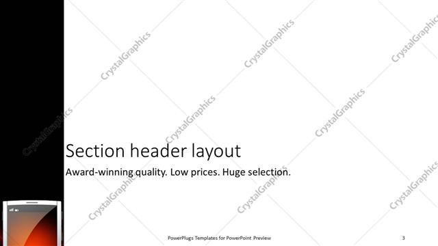 Section Header presentation slide layout