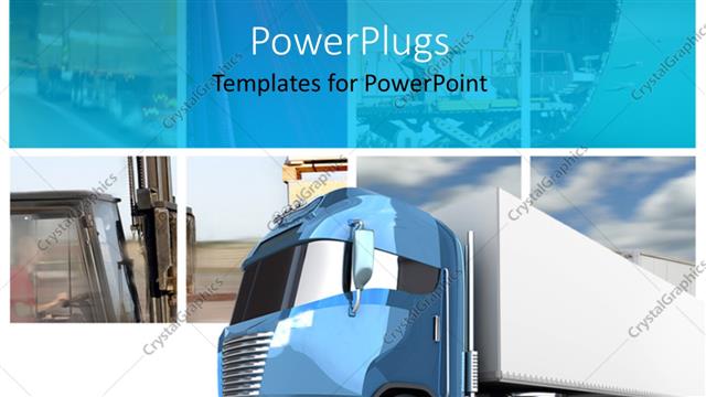  Presentation with cargo transport - Transport collage with modern truck cargo container