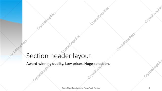 Section Header presentation slide layout