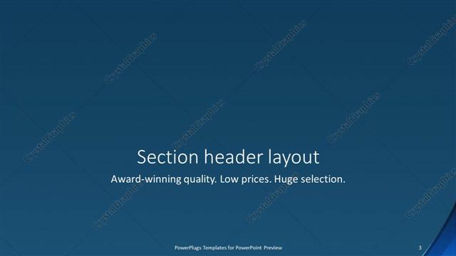 Section Header presentation slide layout