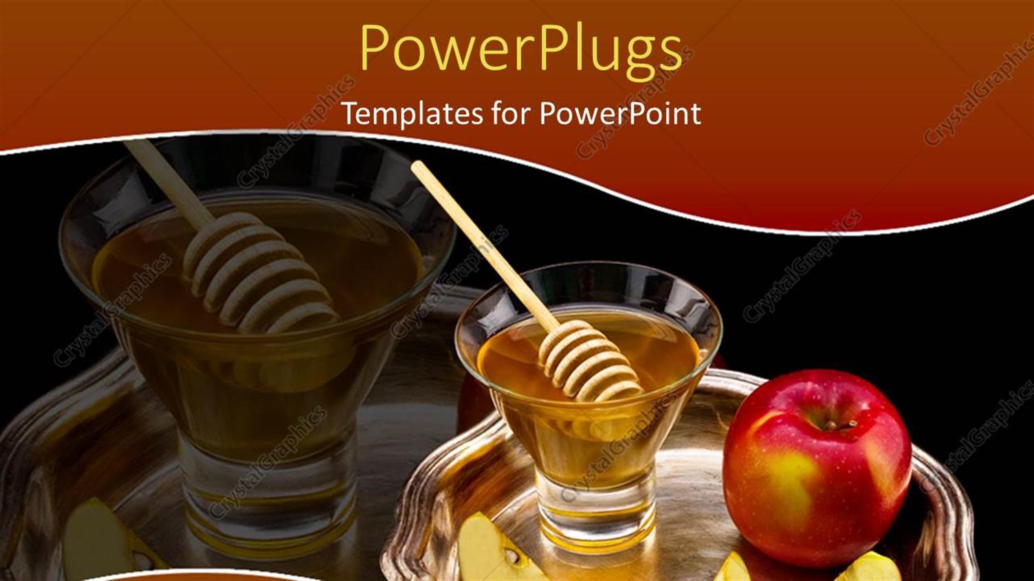 Featuring a Tray of a Honey Cup and Red Cut Apples