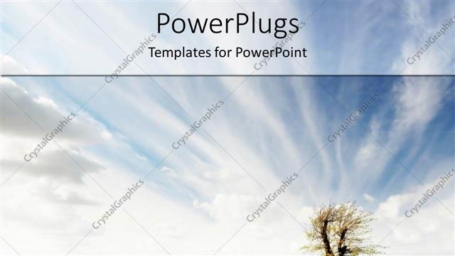  Presentation with grass - A tree with a lot of grass and clouds in the background