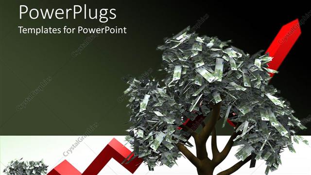  Presentation with money tree - A tree made of scrap with a growth sign