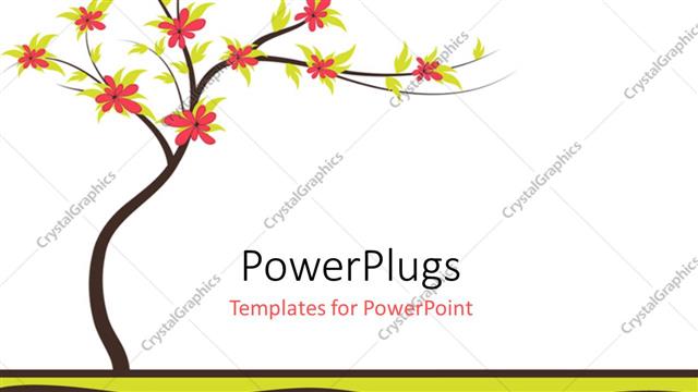  Presentation with flowers - A tree with many flowers and white background
