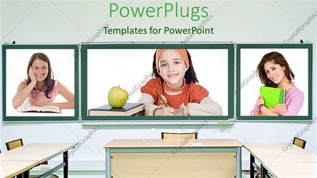  Presentation with room - Tree tiles with little kids smiling in a class room setting