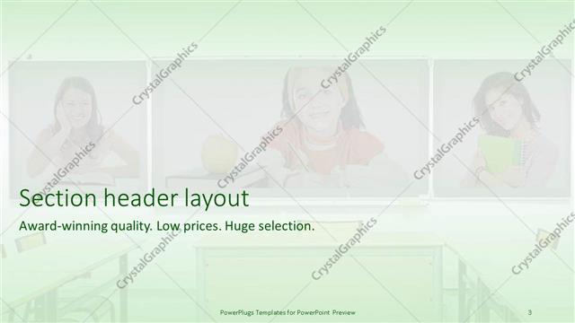 Section Header presentation slide layout