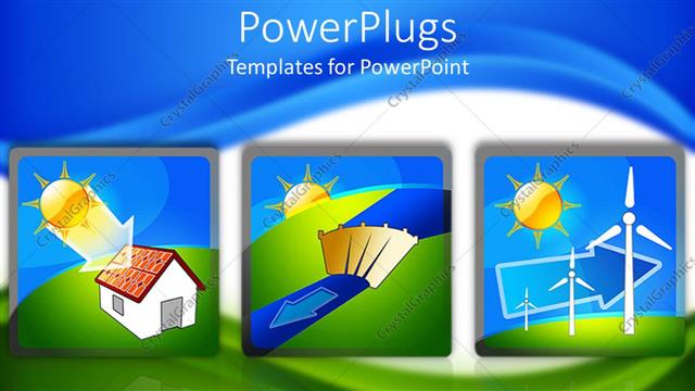  Presentation with renewable energy - Tree tiles showing the flow of renewable solar energy