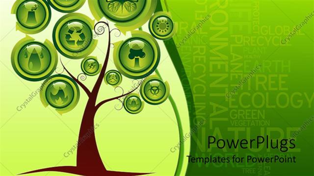  Presentation with recycle - A tree with various signs instead of leaves