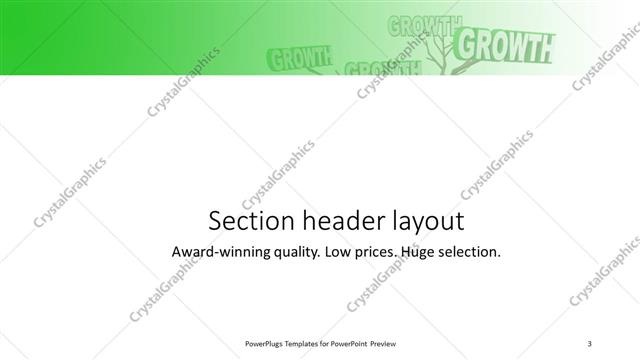 Section Header presentation slide layout