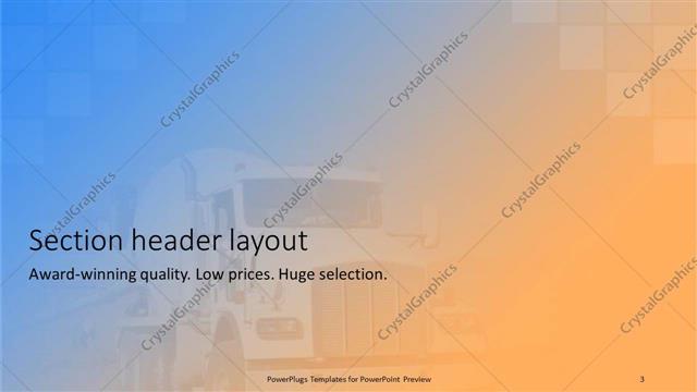 Section Header presentation slide layout