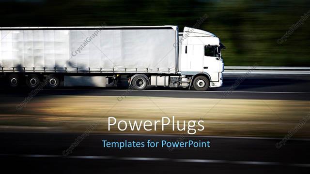  Presentation with speed - A truck in full speed with trees in the background