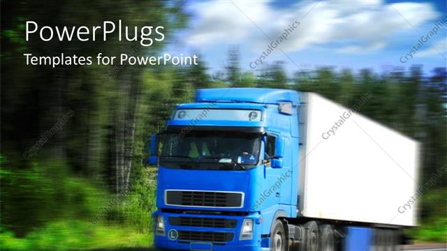  Presentation with truck - A truck on the move with greenery in the background