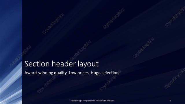 Section Header presentation slide layout