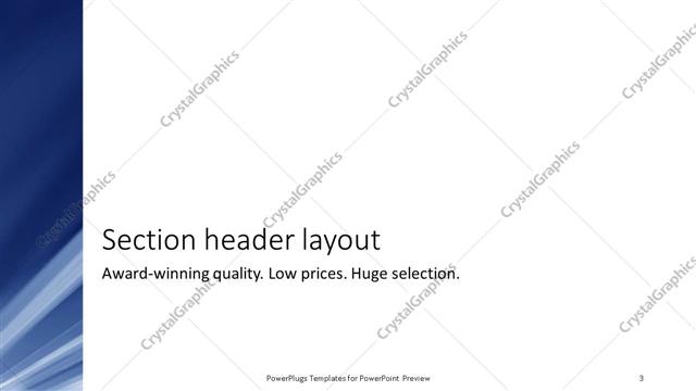 Section Header presentation slide layout