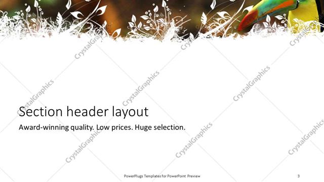 Section Header presentation slide layout
