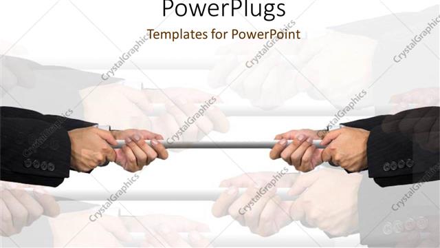  Presentation with competition - Tug a war pulling power struggle strain work stress competition hard work