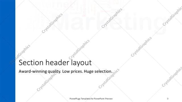 Section Header presentation slide layout