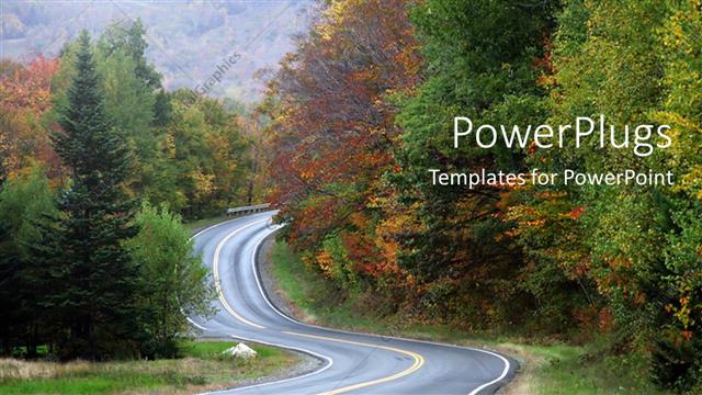  Presentation with driving - Twisting turning road to success long driving to destination autumn
