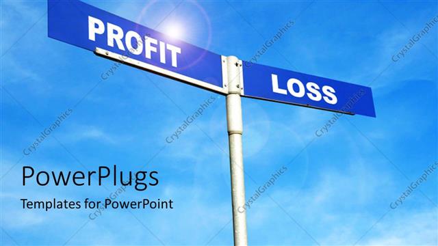  Presentation with profit loss - Two-way road sign spelling Profit and Loss over blue sky