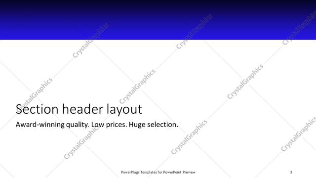 Section Header presentation slide layout