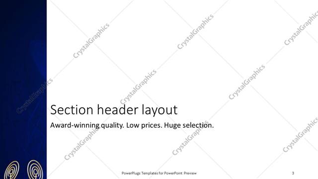 Section Header presentation slide layout
