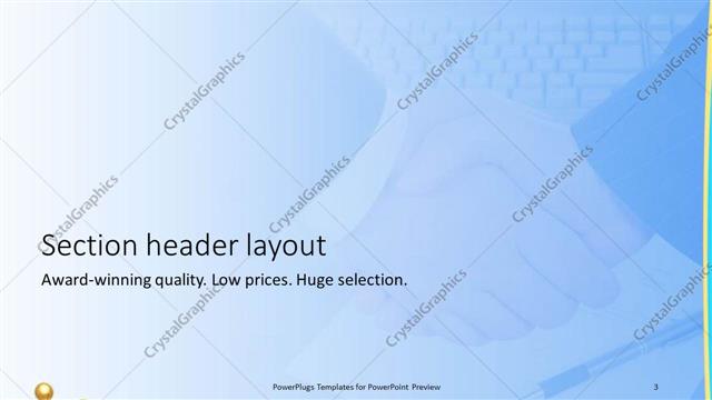 Section Header presentation slide layout