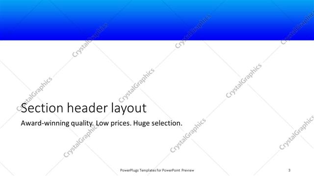 Section Header presentation slide layout