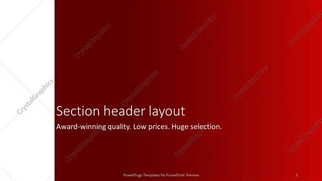 Section Header presentation slide layout