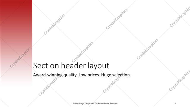 Section Header presentation slide layout
