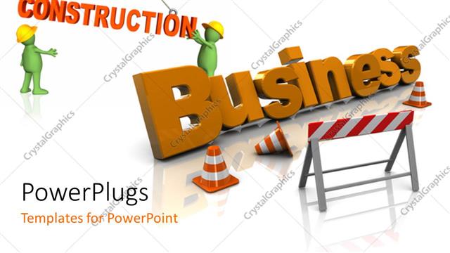  Presentation with construct - Two 3D text that spell out the words 