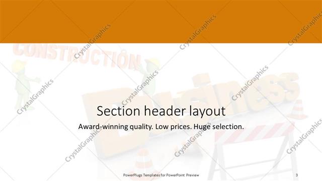 Section Header presentation slide layout