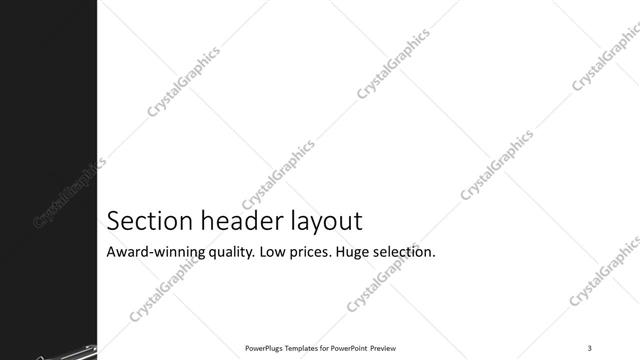 Section Header presentation slide layout