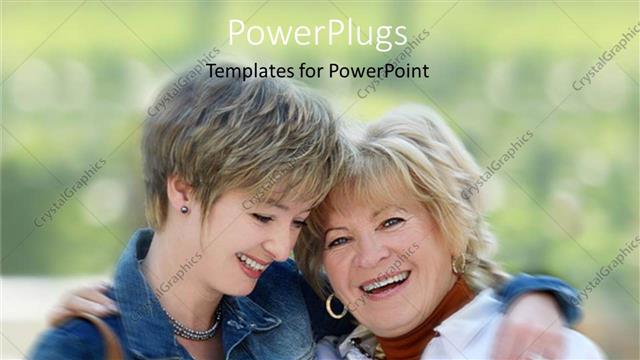  Presentation with family - Two adult females smiling and also hugging them selves