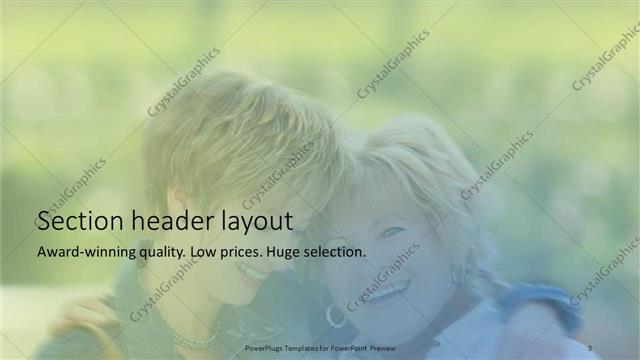 Section Header presentation slide layout
