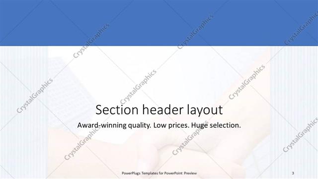 Section Header presentation slide layout