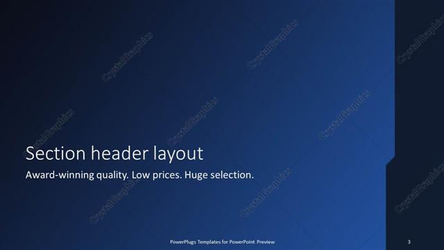 Section Header presentation slide layout