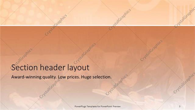 Section Header presentation slide layout
