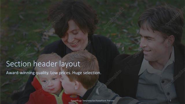 Section Header presentation slide layout