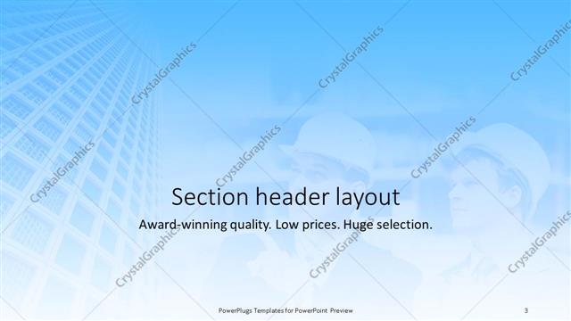 Section Header presentation slide layout