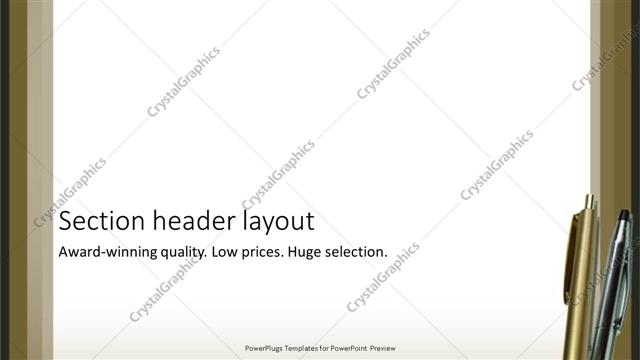 Section Header presentation slide layout