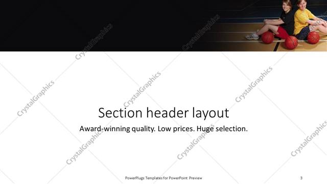 Section Header presentation slide layout
