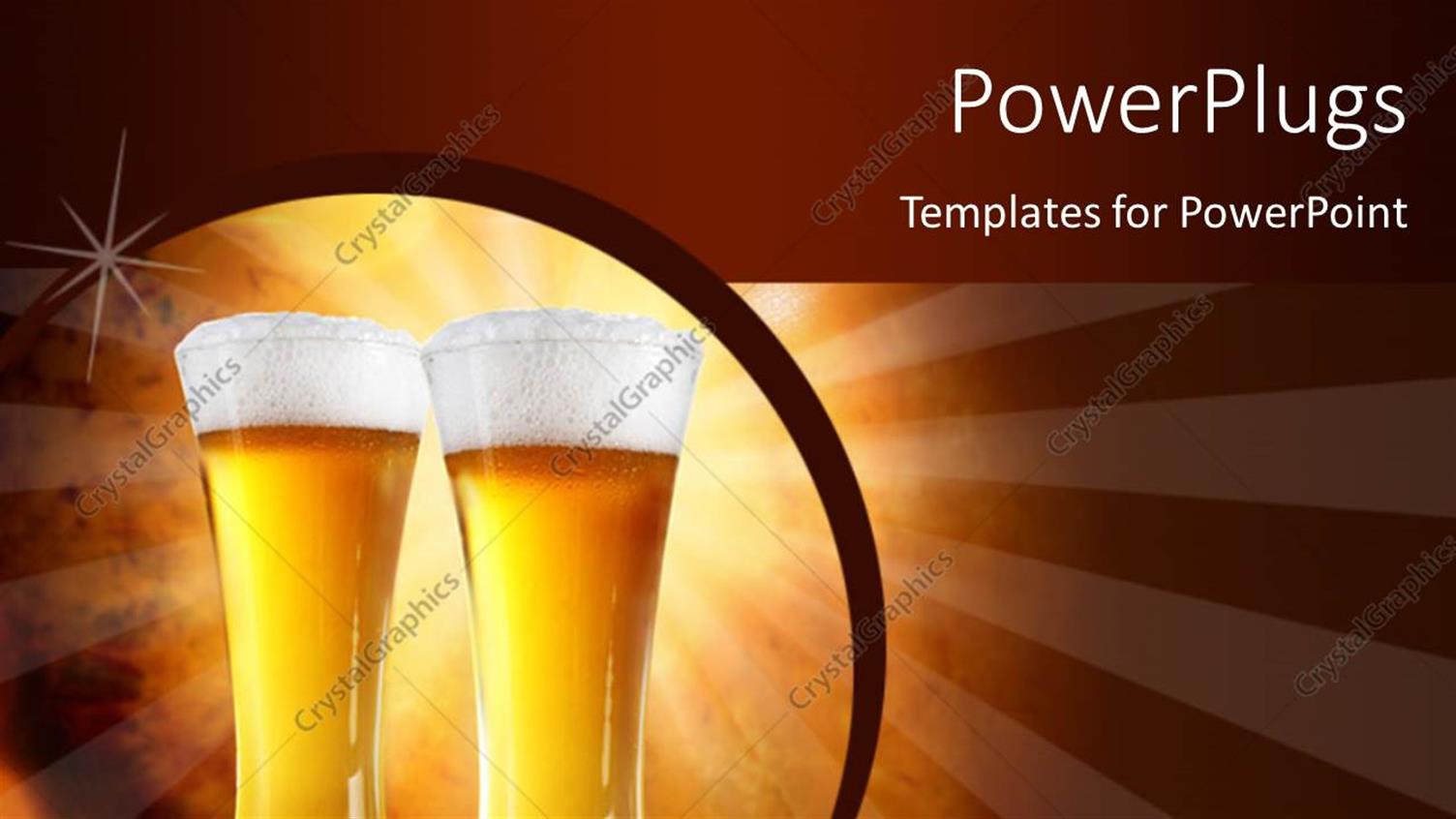 Featuring Two Beer Glasses with Brownish Background