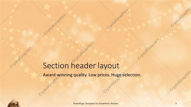 Section Header presentation slide layout