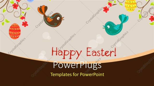  Presentation with birds - Two birds with floral background and place for text